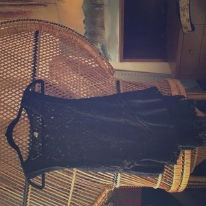 Free People M black lacy tank